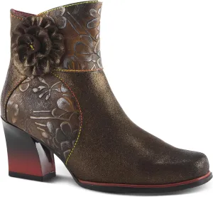 Spring Step L'Artiste Women's Zinna Fashion Flower Applique Bootie