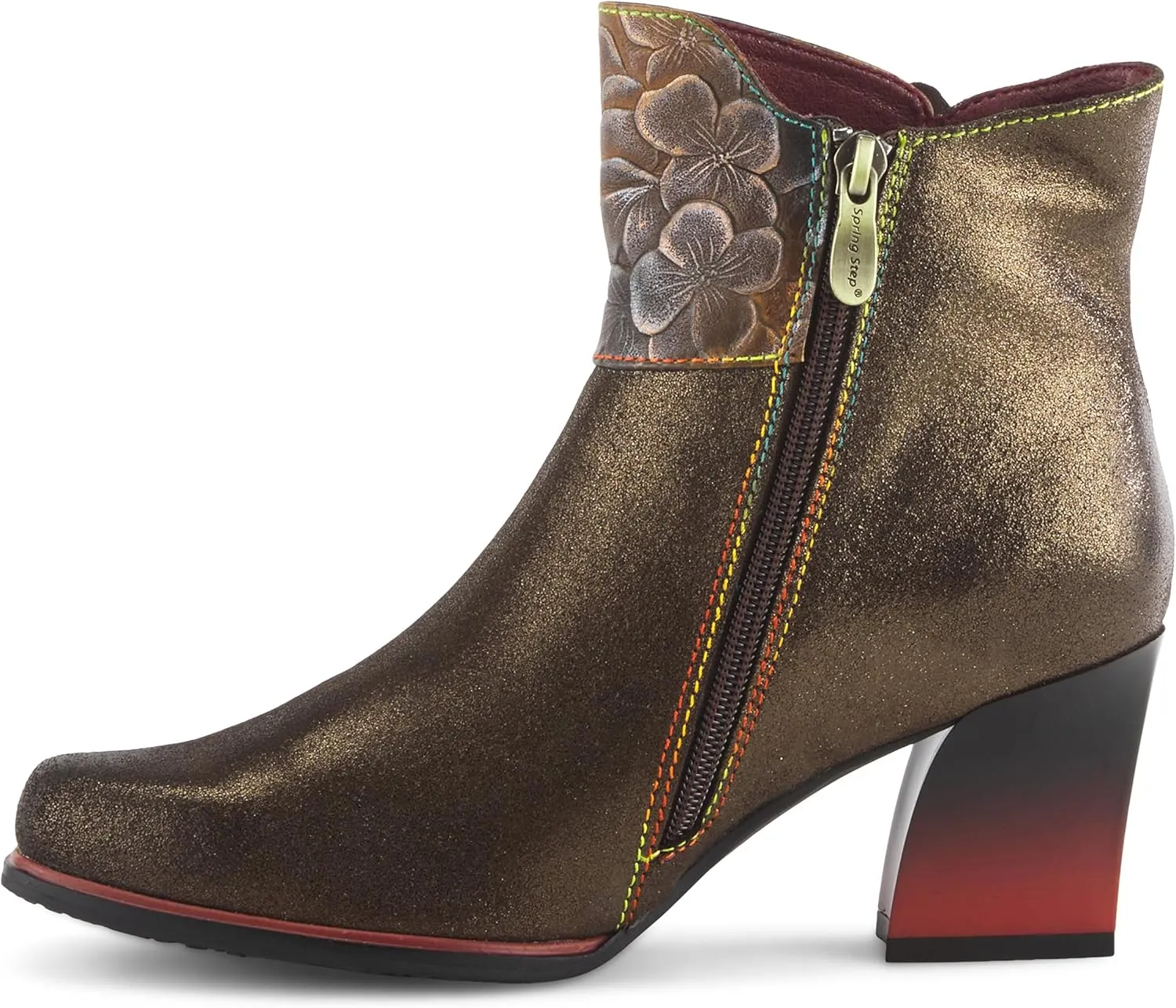 Spring Step L'Artiste Women's Zinna Fashion Flower Applique Bootie