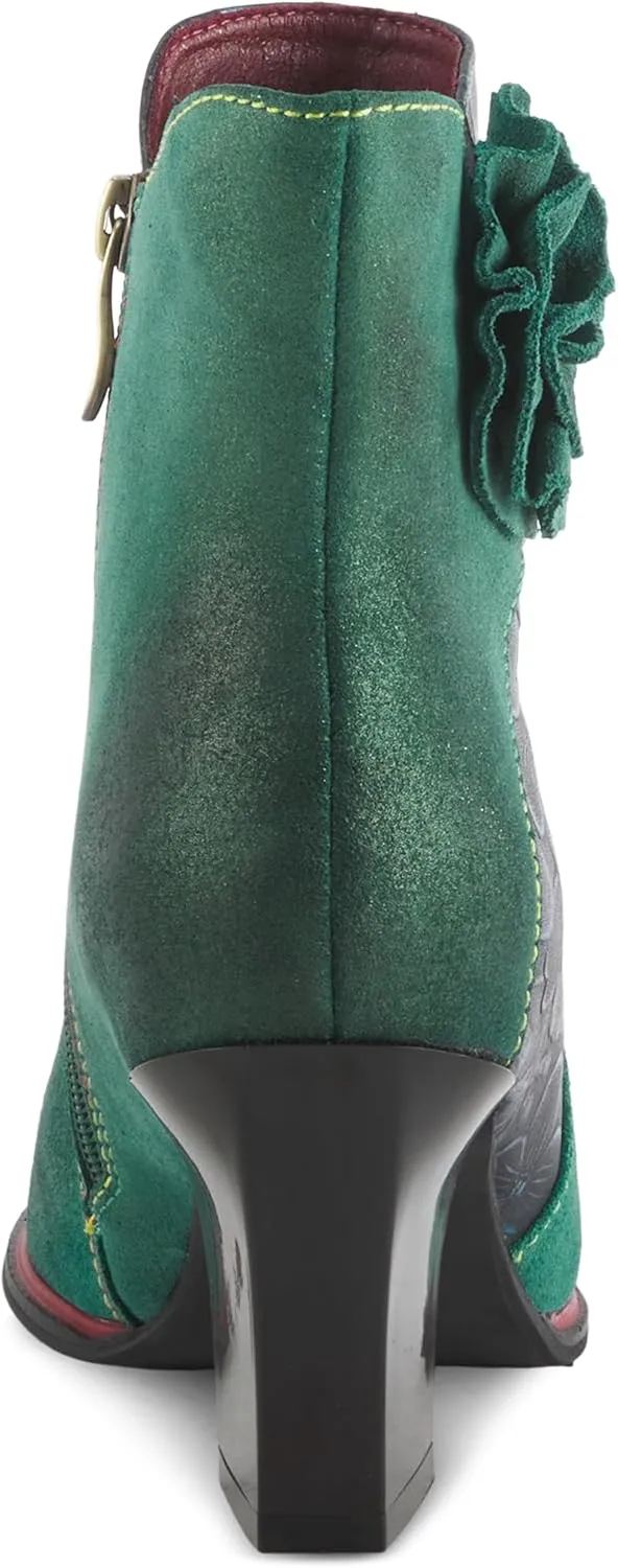 Spring Step L'Artiste Women's Zinna Fashion Flower Applique Bootie