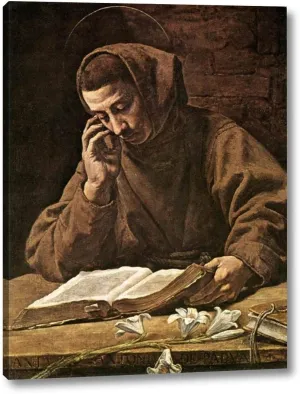 St Antony Reading by Marcantonio Bassetti - 18" x 24" Gallery Wrap Canvas Art Print - Ready to Hang