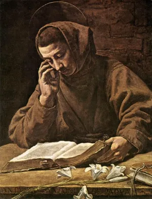 St Antony Reading by Marcantonio Bassetti - 20" x 25" Premium Canvas Print