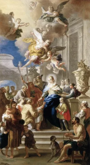 St Elizabeth Distributing Alms by Daniel Gran - 14" x 24" Premium Canvas Print