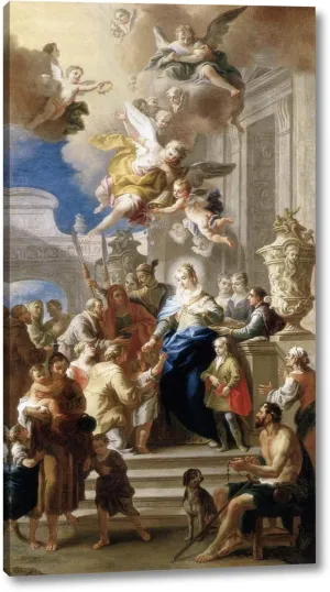 St Elizabeth Distributing Alms by Daniel Gran - 9" x 16" Gallery Wrap Canvas Art Print - Ready to Hang