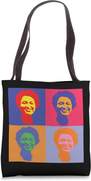 Stacey Abrams Progressive Georgia Portrait Pop Art Tote Bag