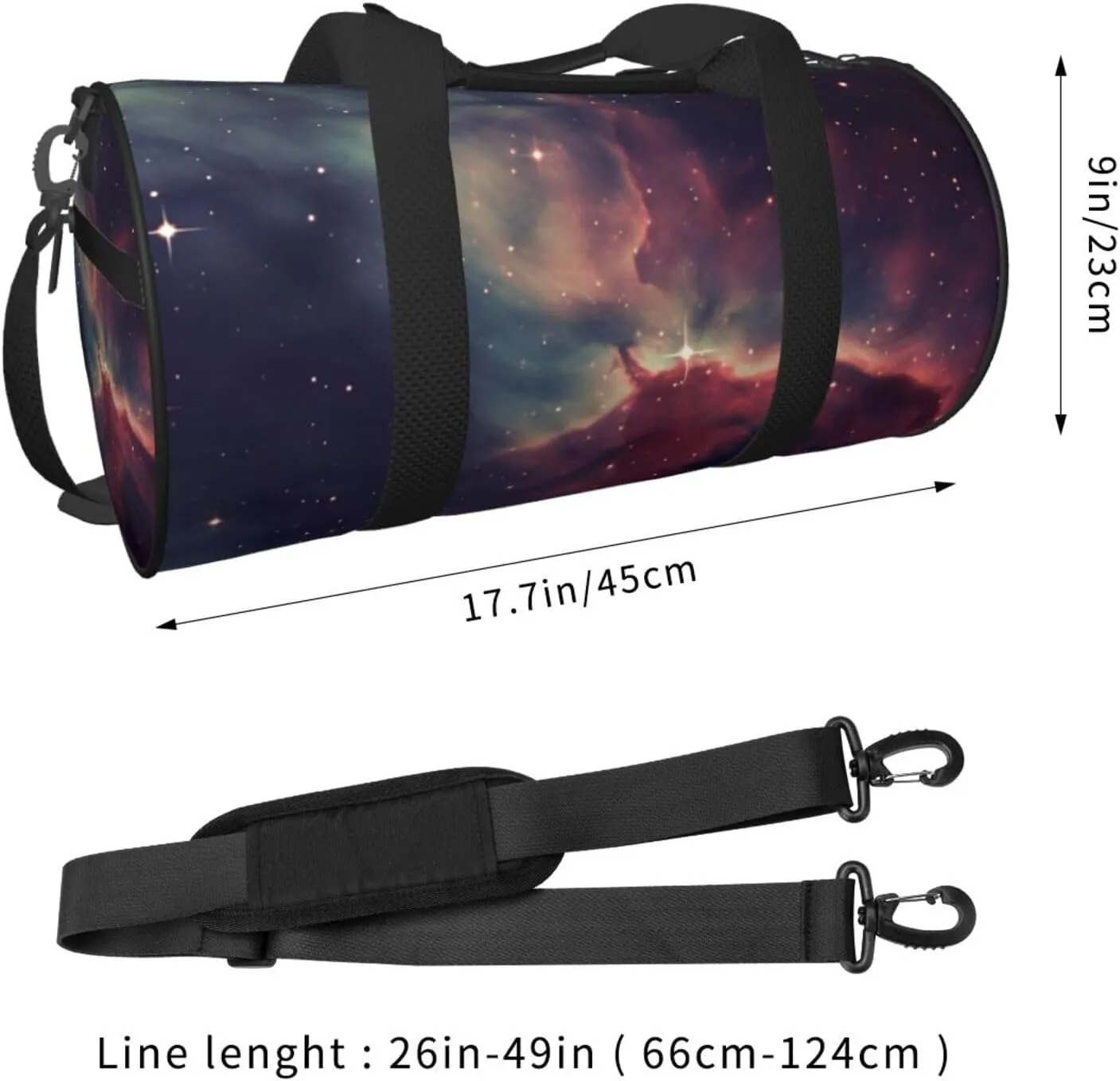 Star Field in Deep Space Travel Duffle Bag for Men Women Sport Gym Bag Foldable Weekender Bag Carry on Overnight Bag for Travel Swimming Basketball