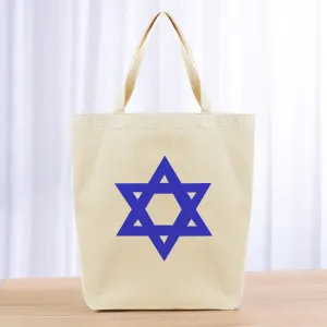 Star of David Judaism Tote Bag - blue