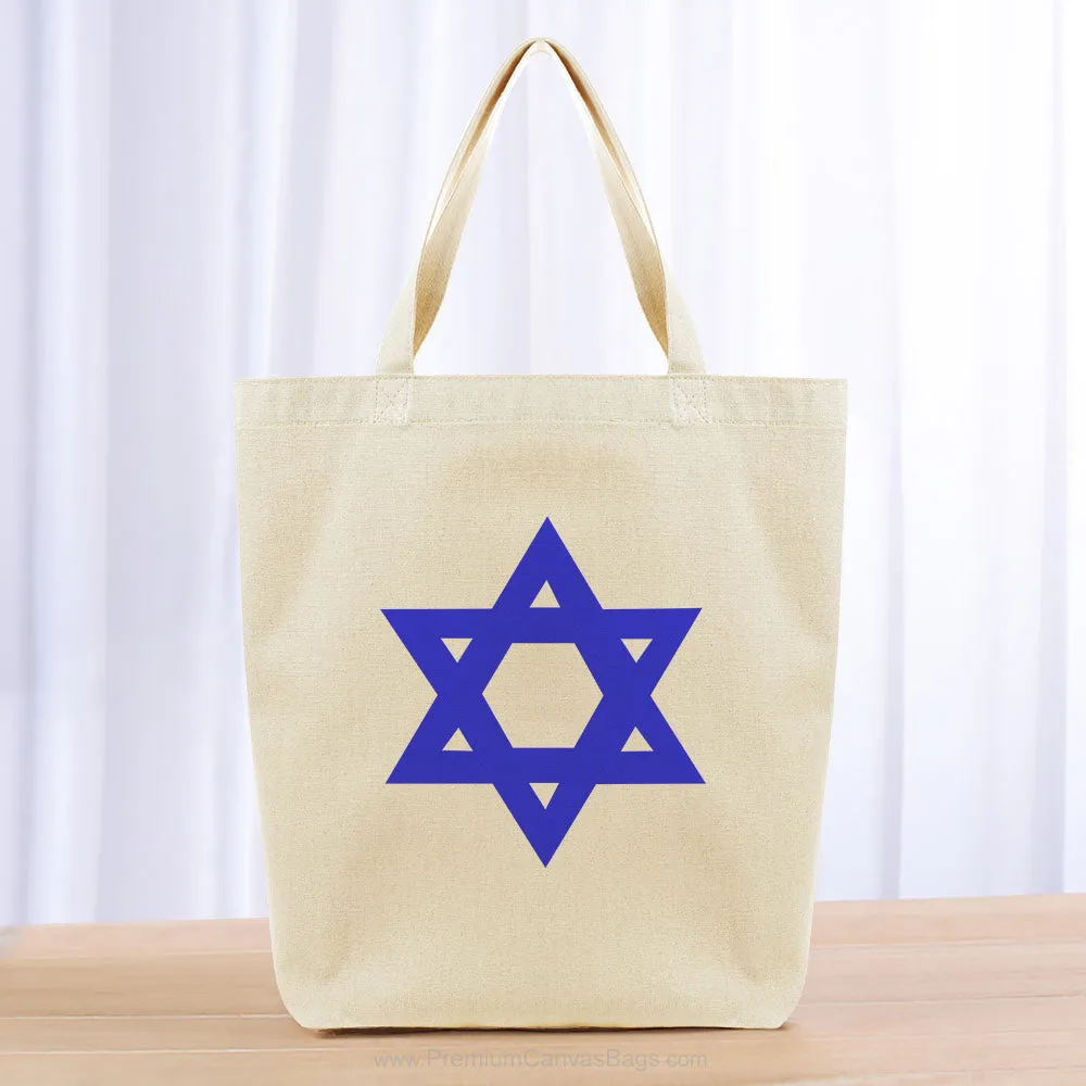 Star of David Judaism Tote Bag - blue