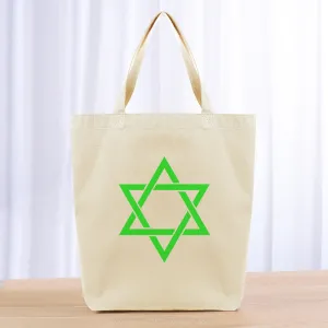 Star of David Judaism Tote Bag - green
