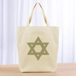 Star of David Judaism Tote Bag - khaki