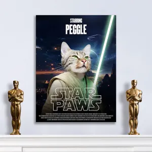 STAR PAWS Movie Poster - Star Wars Inspired Custom Pet Portrait Canvas