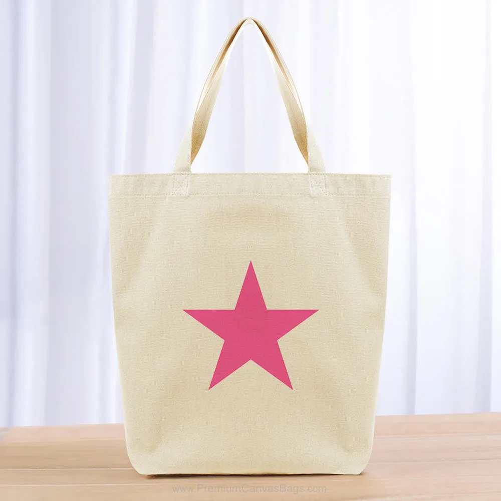 Star Tote Bag - hot pink