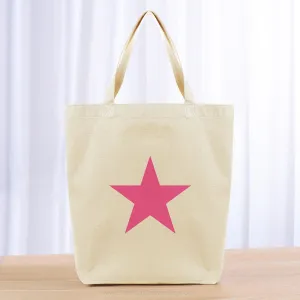 Star Tote Bag - hot pink
