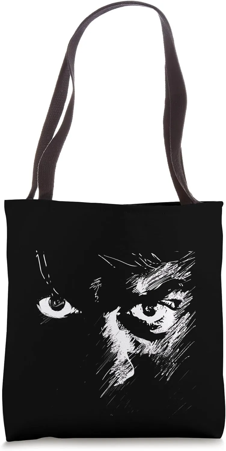 Stare Intensely Funny Staring Portrait Sketch Drawing Tote Bag
