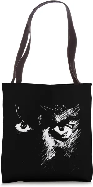 Stare Intensely Funny Staring Portrait Sketch Drawing Tote Bag