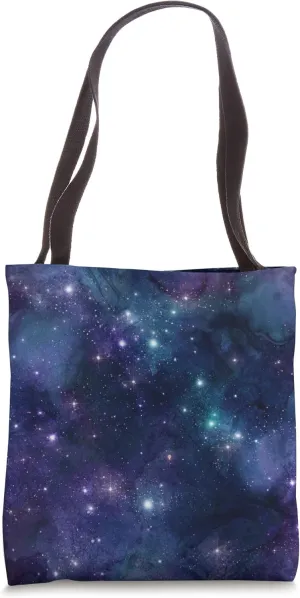 Starry Stars Outer Space Galaxy Bluish Blackish Pattern Tote Bag