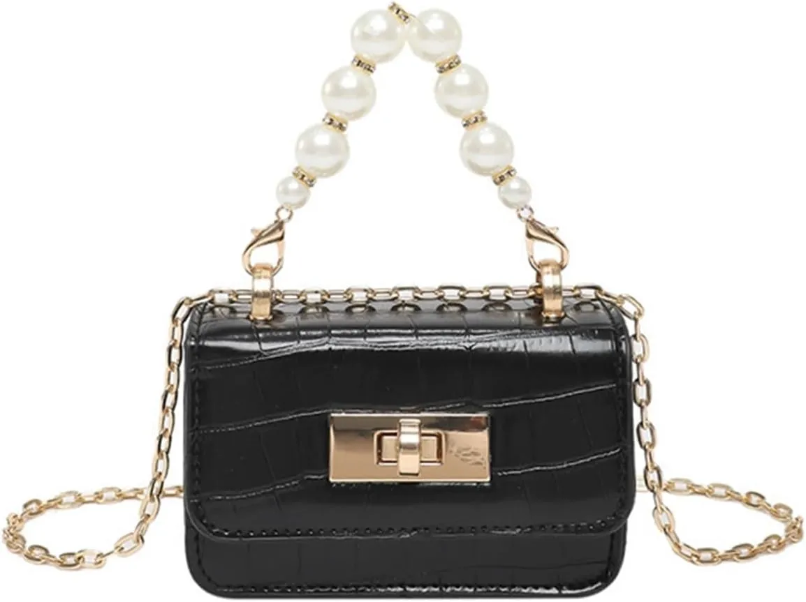 Stone Print Handbag With Chain Shoulder Bag