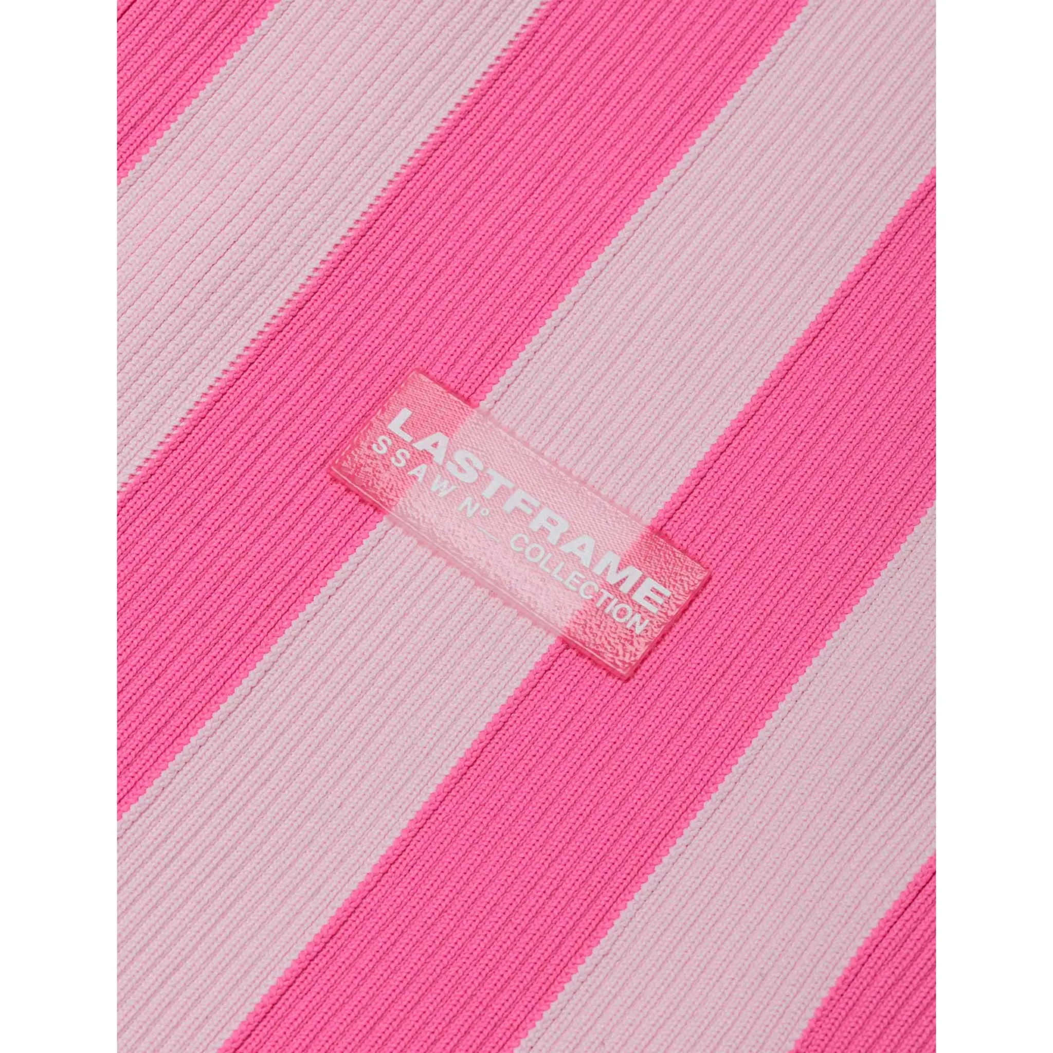 STRIPE MARKET BAG MEDIUM / NEON PINKxLIGHT PINK