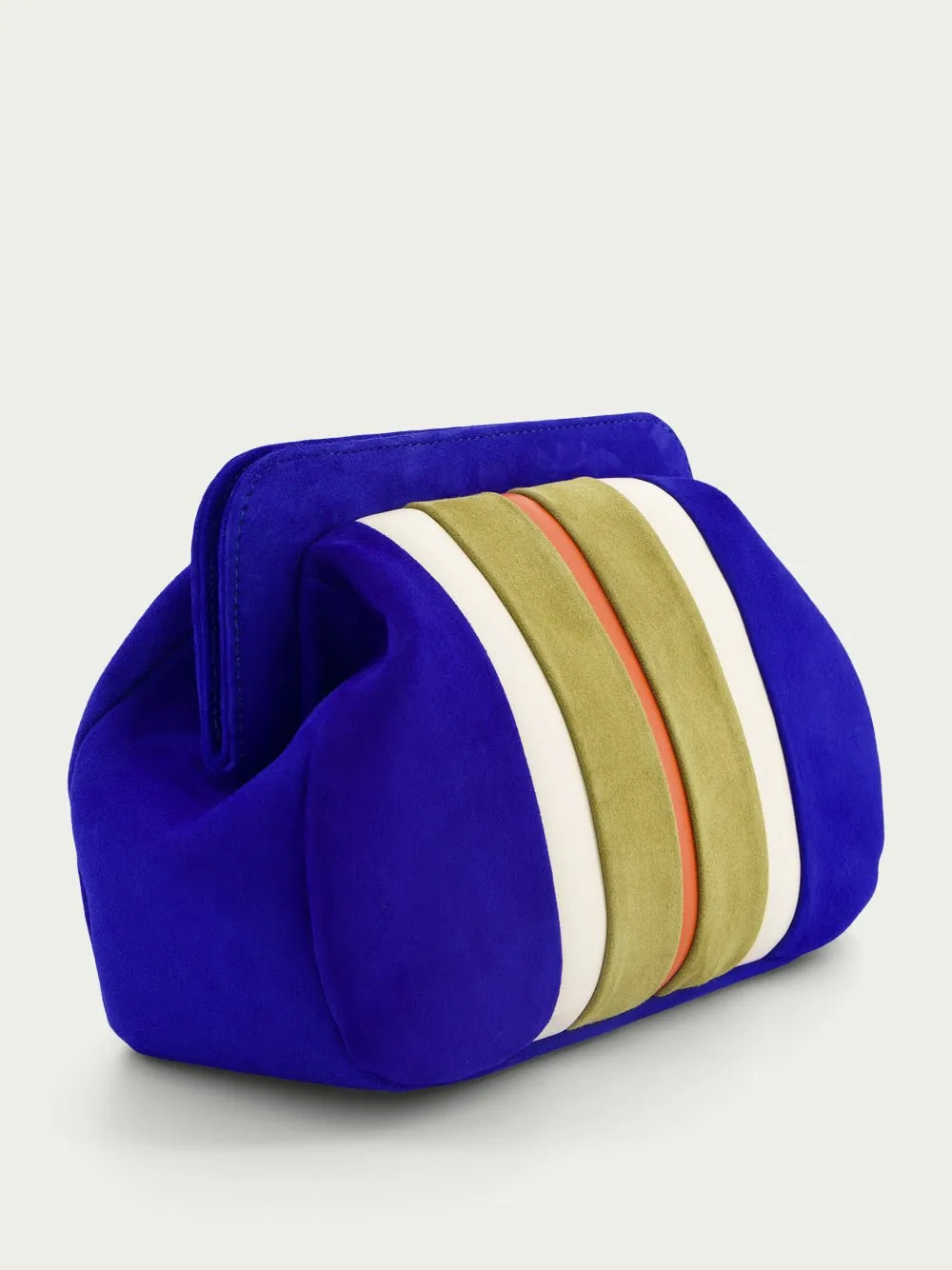 Striped Leather Clutch