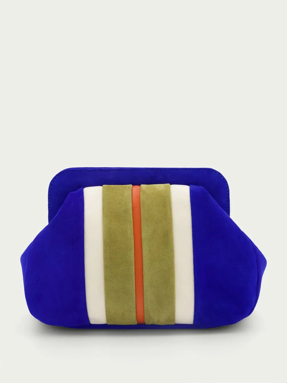 Striped Leather Clutch