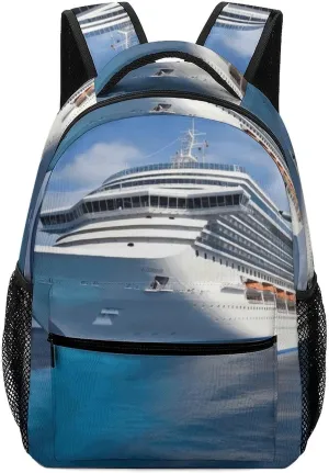 Stylish Backpack, Cruise Ship Print Durable Backpack Travel Backpack Hiking Backpack Ergonomic Backpack Comfortable Backpack