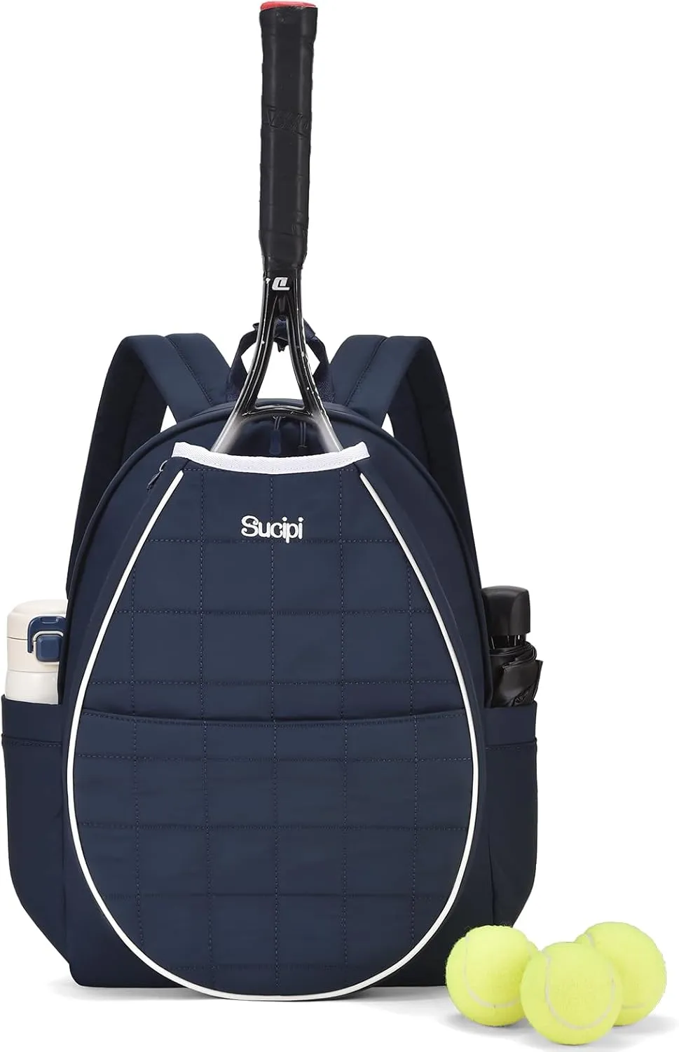 Sucipi Tennis Bags for Women, Quilted Tennis Racket Bag Backpack for Tennis Racquet, Pickleball Paddles, Badminton