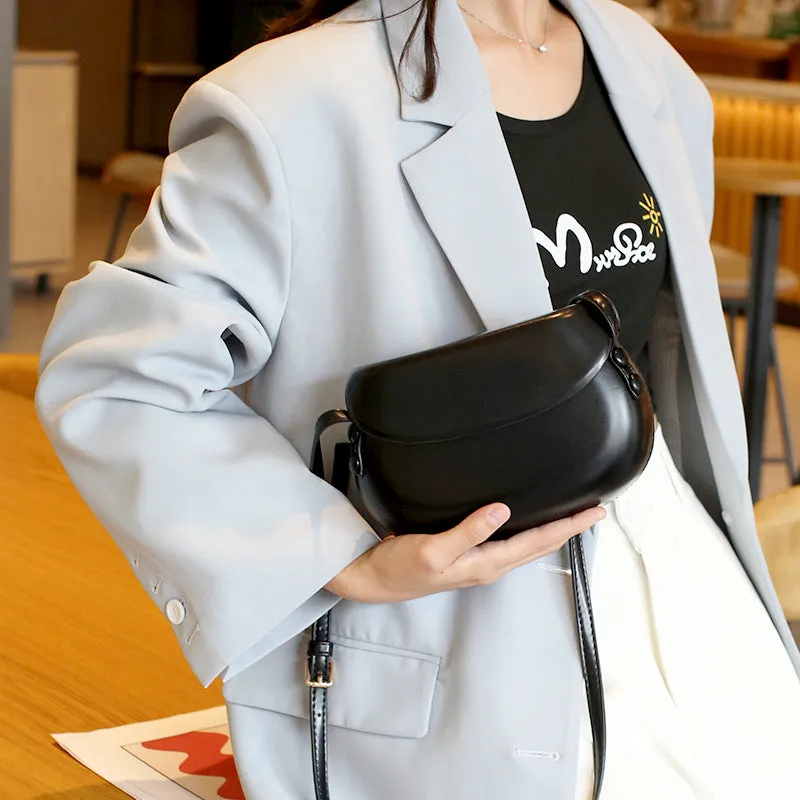 Summer Candy Color Large Pressure Cover Retro Easy Matching Saddle Crossbody Bags