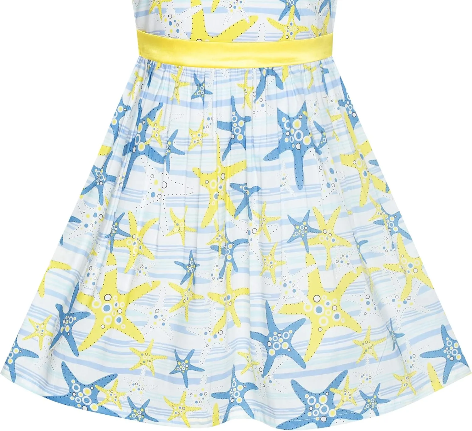 Sunny Fashion Girls Dress One Shoulder Sea Star Flower Dress Birthday Party