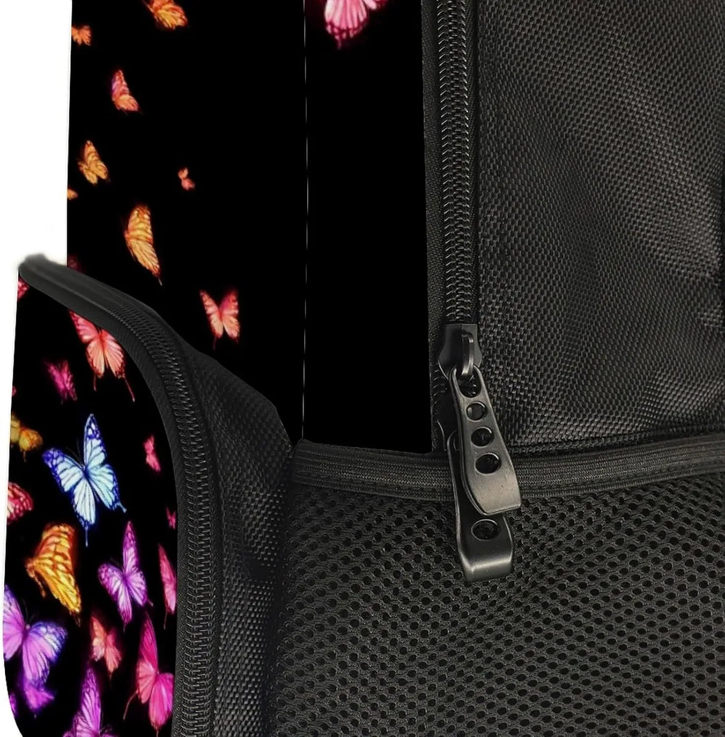 Supdreamc Colorful Orange Monarch Butterfly Shoulder Book Bags Polyester Multipurpose Anti-Theft Carry On Bag Large Capacity Travel Hiking & Camping Rucksack