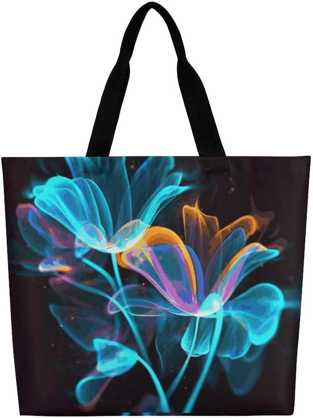 Swimming Dolphin in Blue Sea Tote Bag for Women Reusable Grocery Shoulder Bags Shopping Bag for Travel, Groceries