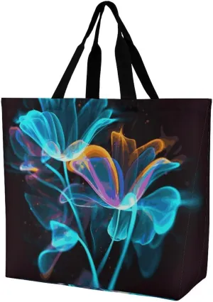 Swimming Dolphin in Blue Sea Tote Bag for Women Reusable Grocery Shoulder Bags Shopping Bag for Travel, Groceries