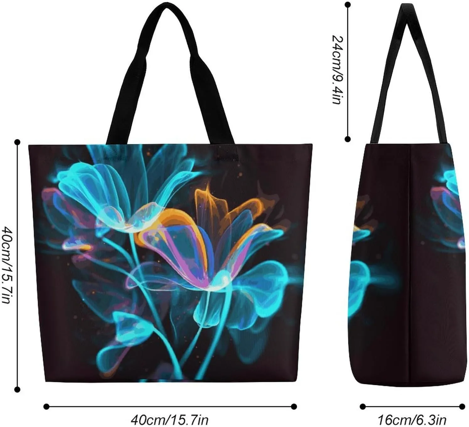 Swimming Dolphin in Blue Sea Tote Bag for Women Reusable Grocery Shoulder Bags Shopping Bag for Travel, Groceries