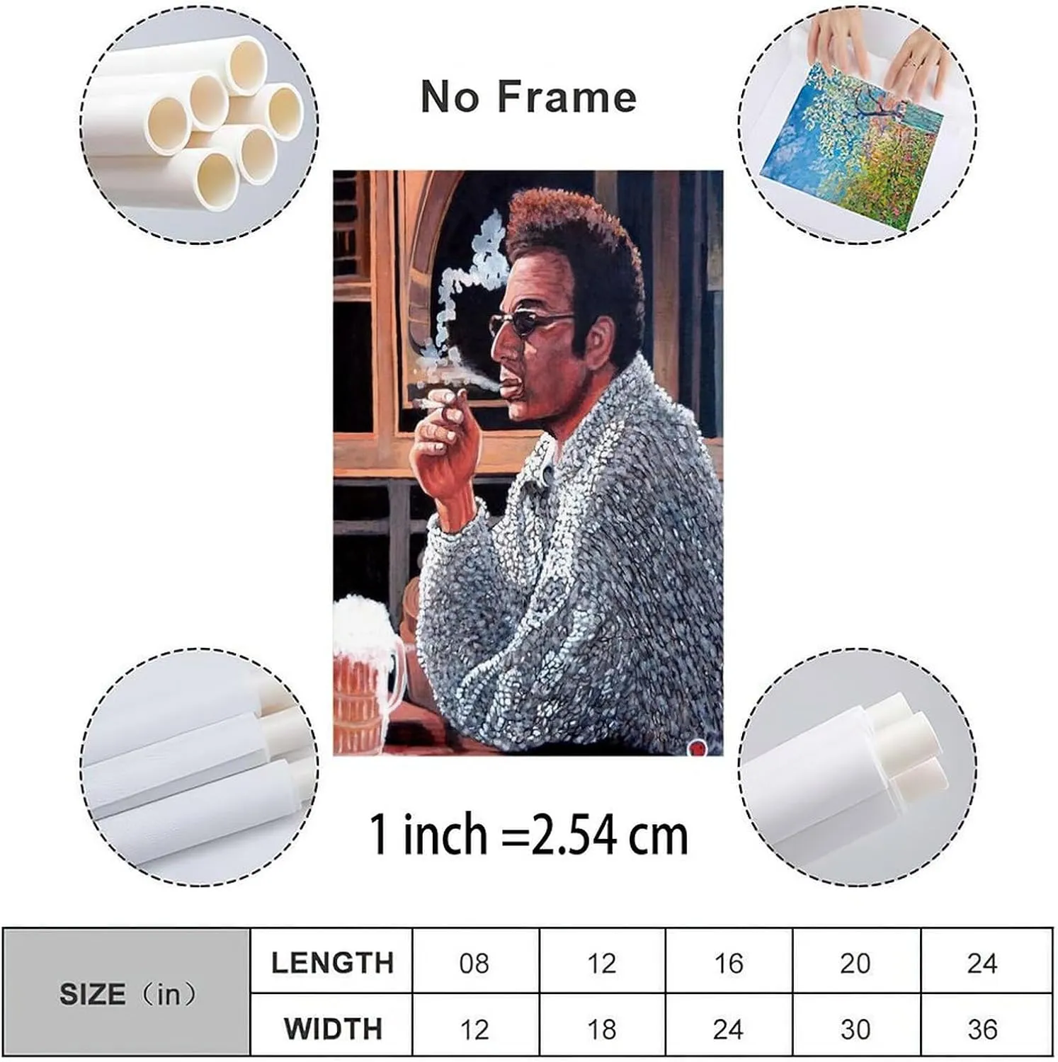 SXDIYF Cosmo Kramer TV Actor Art Portrait Poster 4 Canvas Painting Posters And Prints Wall Art for Living Room Bedroom Decor 24x36inch(60x90cm)