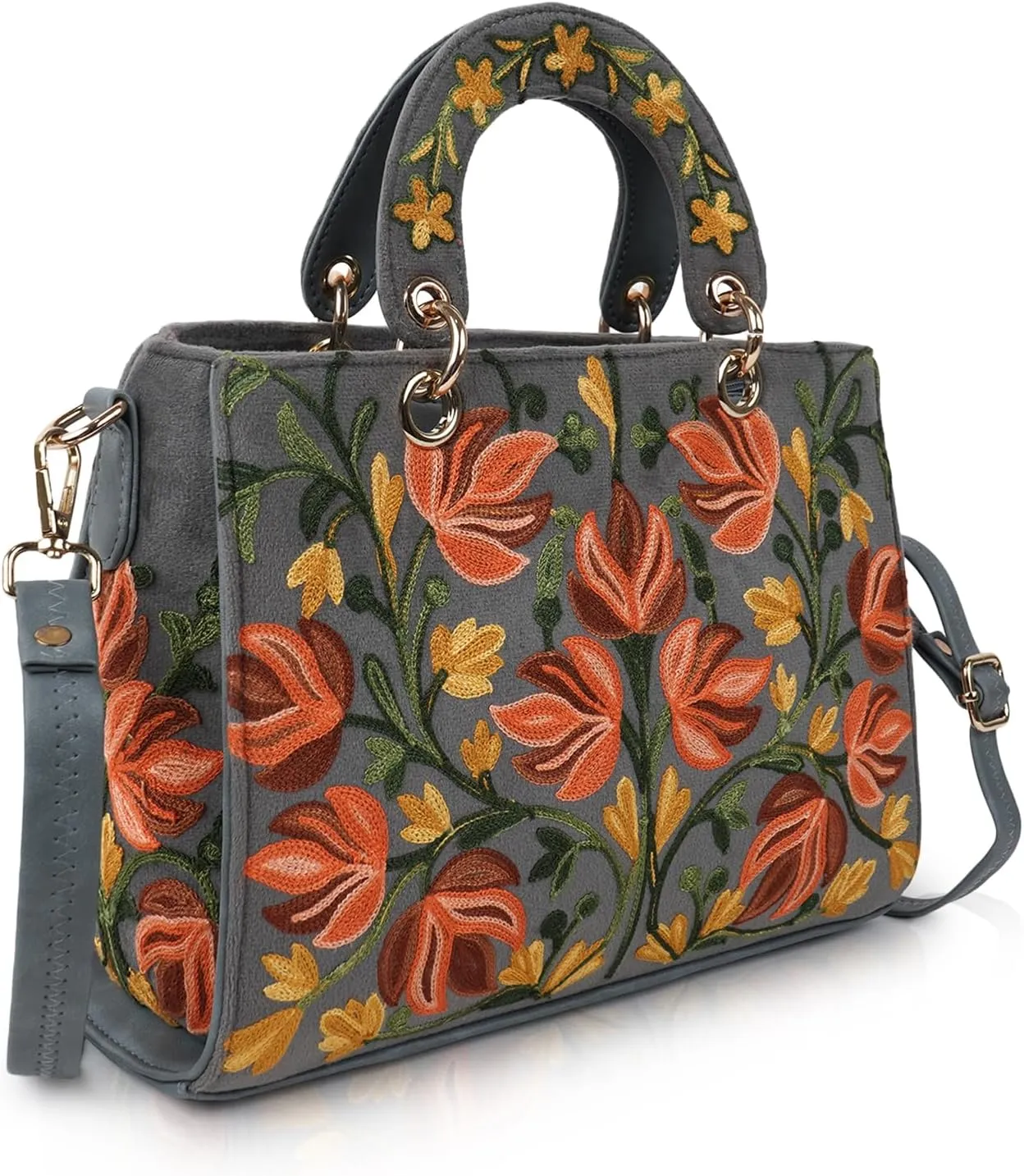 Synthetic Leather Gorgeous Embroidery Stylish Design Shoulder Crossbody Hobo Women Handbag