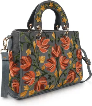 Synthetic Leather Gorgeous Embroidery Stylish Design Shoulder Crossbody Hobo Women Handbag