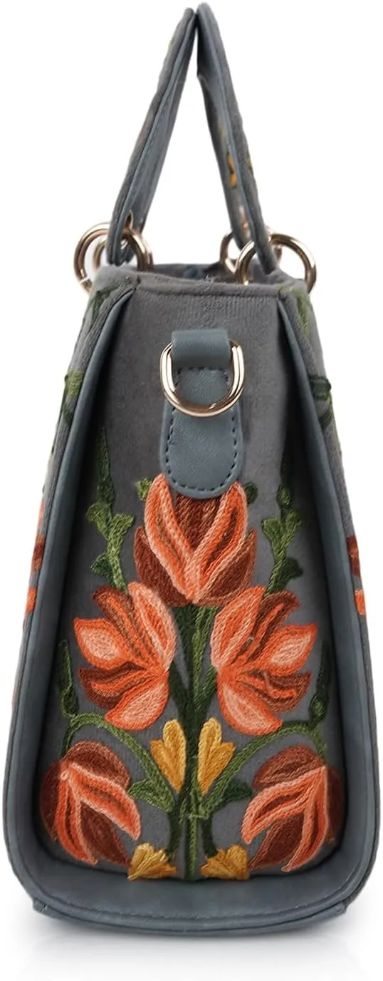 Synthetic Leather Gorgeous Embroidery Stylish Design Shoulder Crossbody Hobo Women Handbag