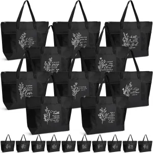 Talltalk 20 Pcs Christian Tote Bags for Women Religious Scripture Gifts Bags for Church Sunday School Graduations Teachers