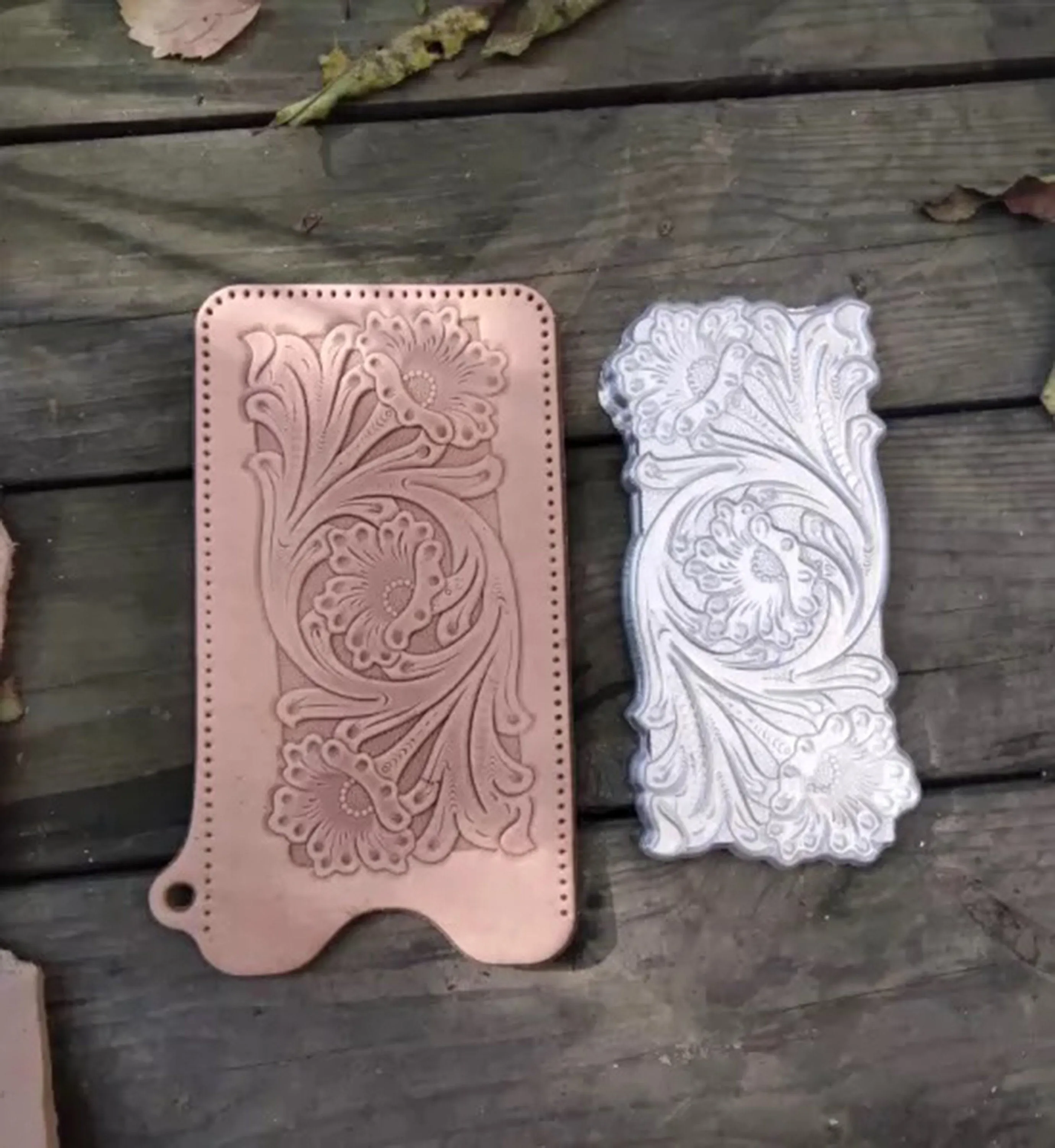 Tang grass pattern Manchi pattern embossing mold, leather carving style, special cloth pattern for handmade flower leather stamp
