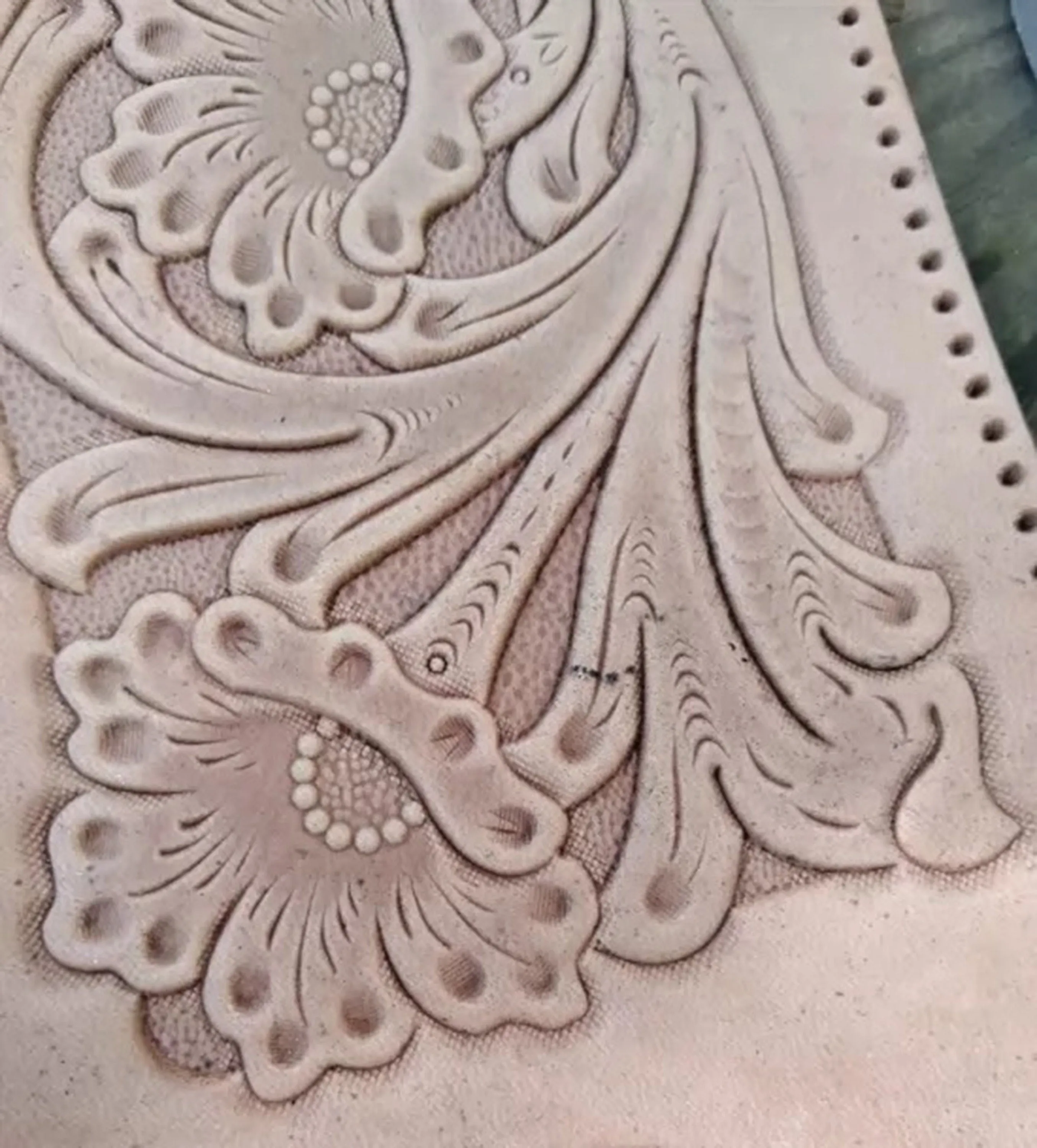 Tang grass pattern Manchi pattern embossing mold, leather carving style, special cloth pattern for handmade flower leather stamp