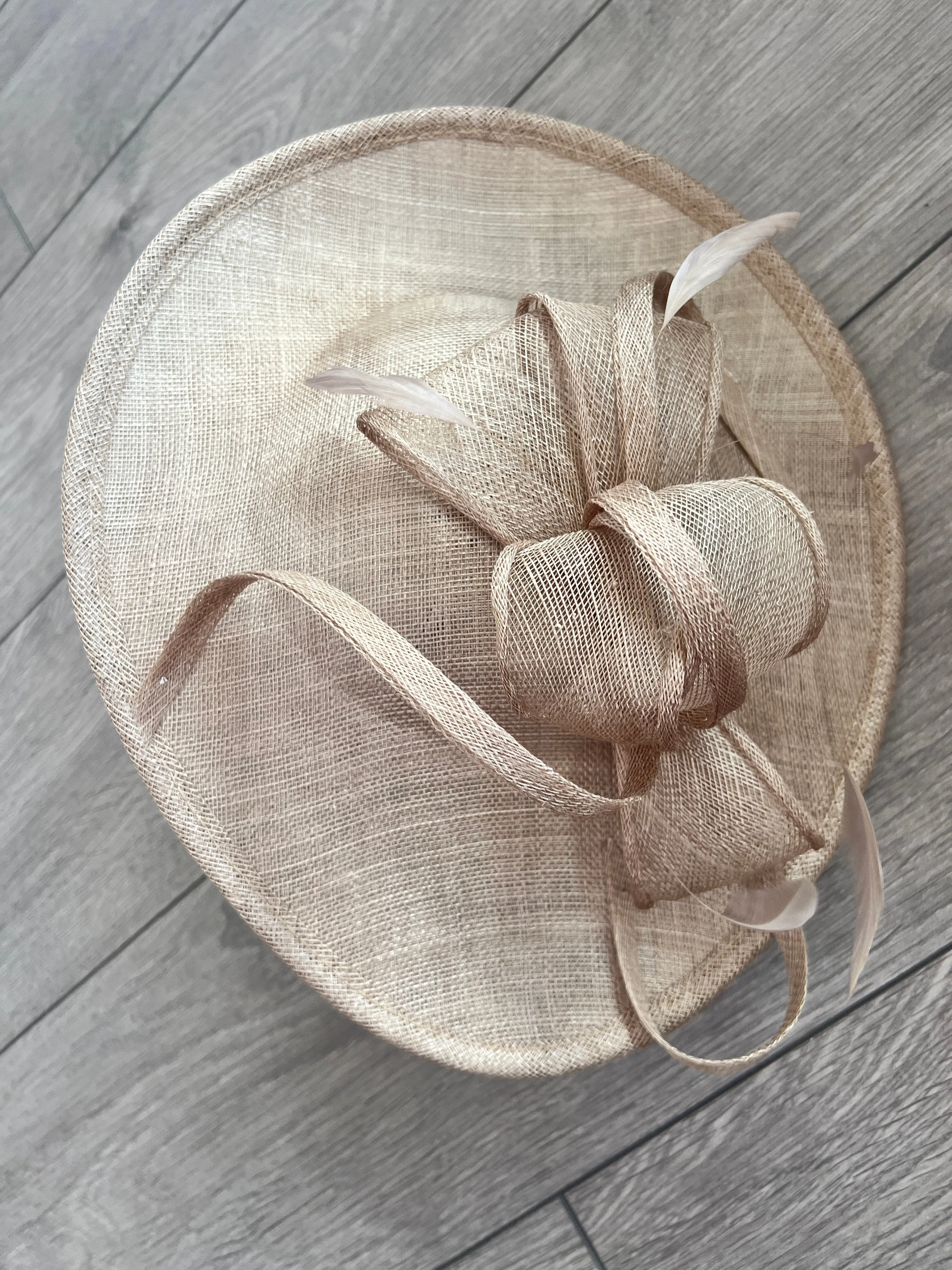 Taupe Teardrop Disc Fascinator
