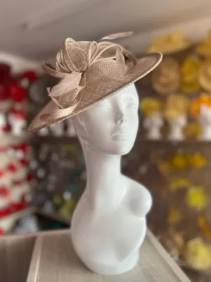 Taupe Teardrop Disc Fascinator