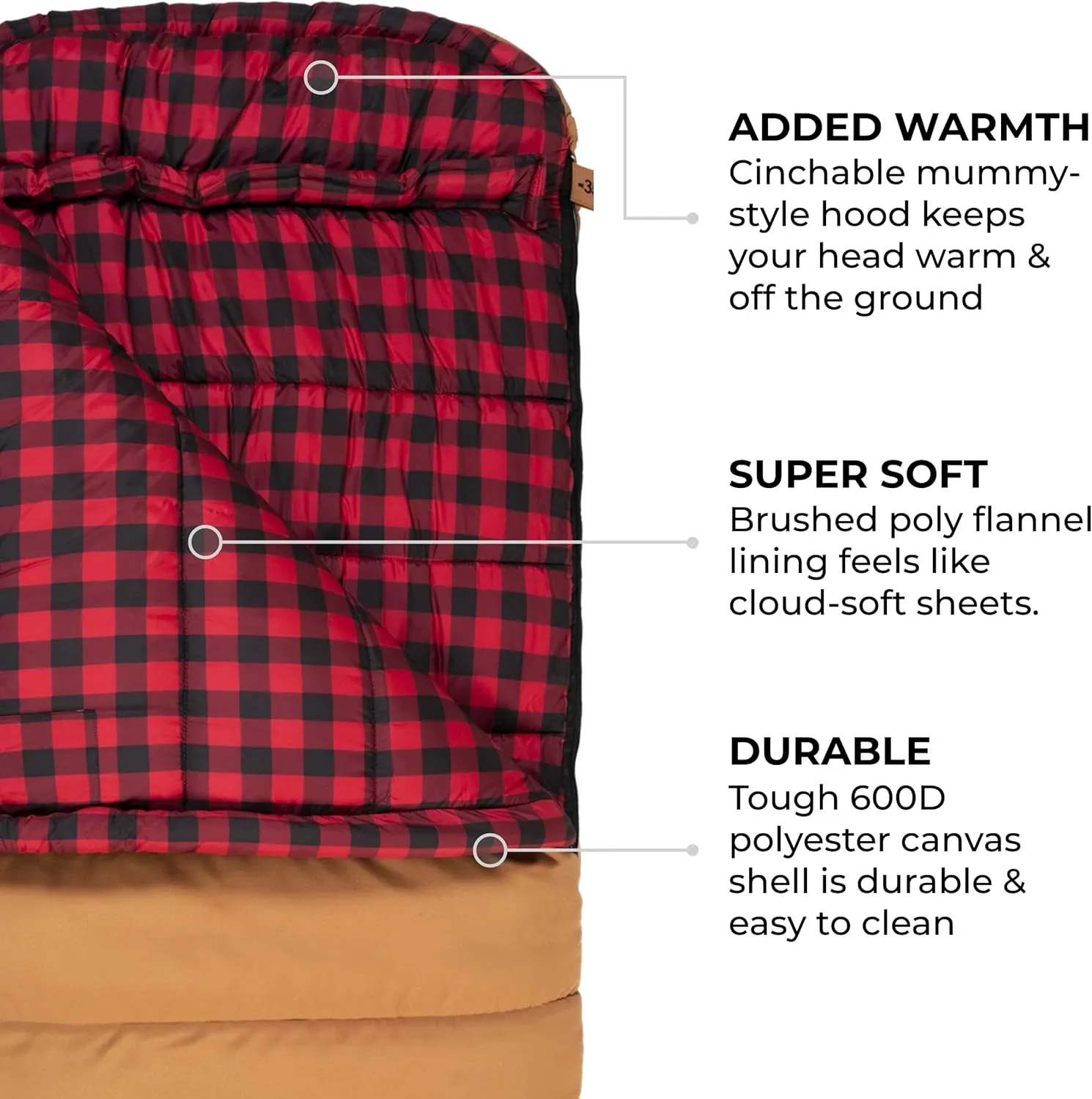 TETON Sports Deer Hunter -35F and 0F Degree Sleeping Bag. Warm and Comfortable Camping Sleeping Bags, Teton Tough Canvas Shell for Camping, Hunting, and Cold Weather