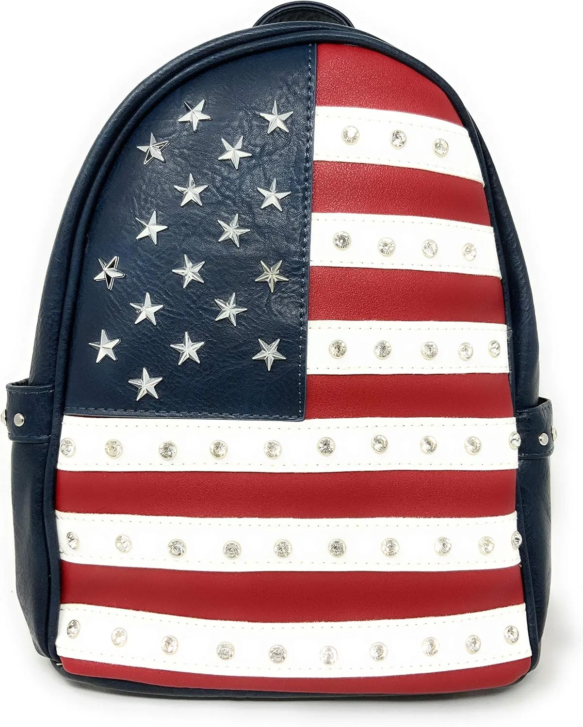 Texas West American Flag Rhinestone Women's Handbags Purse Wallet Set in Multi-Color