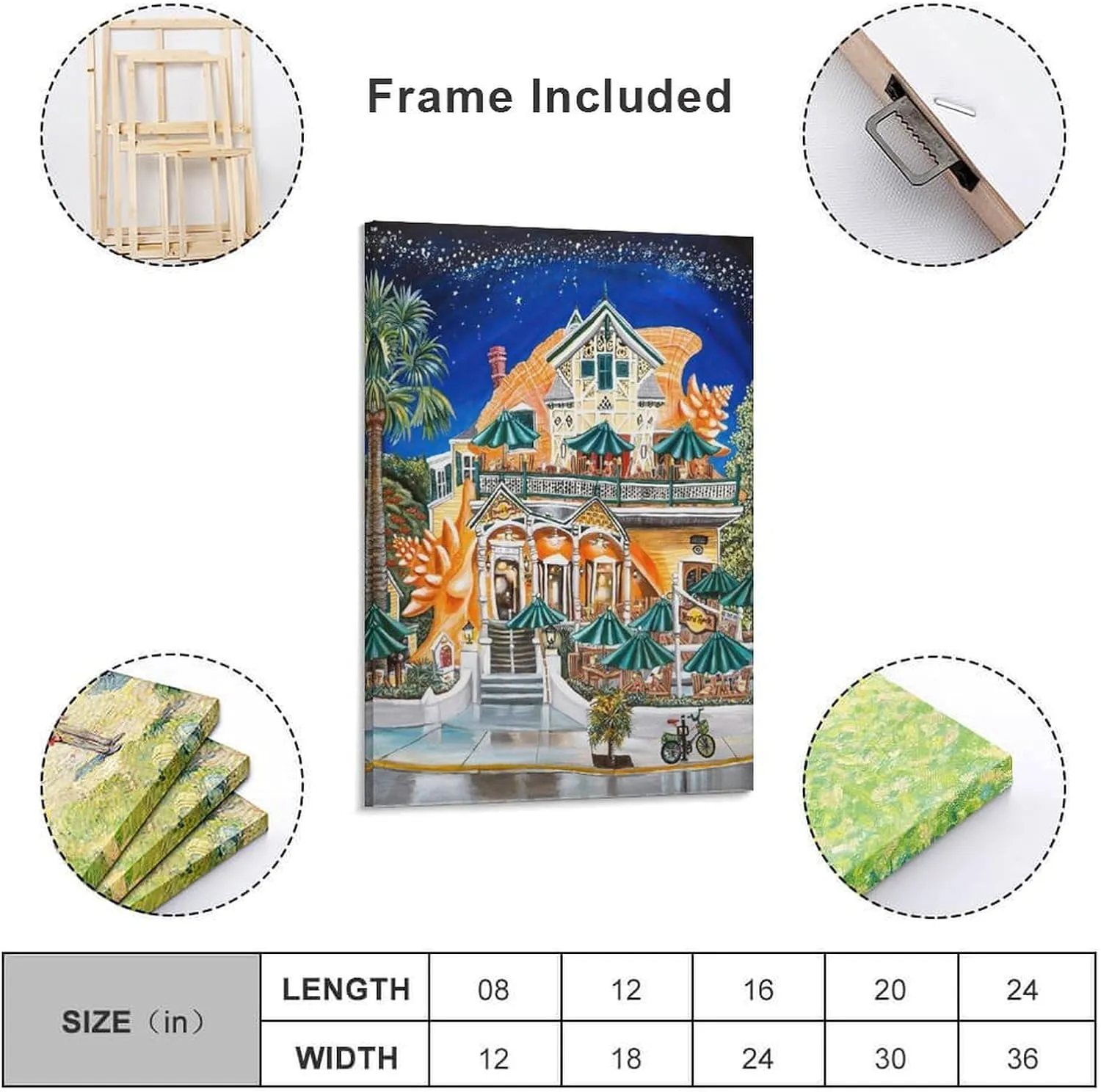 TGIQjthg Abigail White Poster Hard Rock Cafe, Key West, Florida, Conch Shell Canvas Wall Art Poster For Room Aesthetic And Decor Poster For Office Decor Living Room Bedroom 24x36inch(60x90cm)