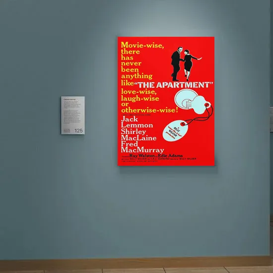 The Apartment Canvas Print Jack Lemmon Shirley MacLaine Vintage Film Art | Classic Movie Poster Design Prints
