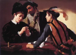 The Cardsharps by Michelangelo Merisi Da Caravaggio - 21" x 28" Premium Canvas Print