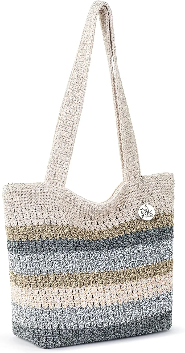 The Sak Casual Classics Tote Bag - Hand Crochet Woman's Purse For Everyday, Travel, Beach Bag - Handbag With Shoulder Straps