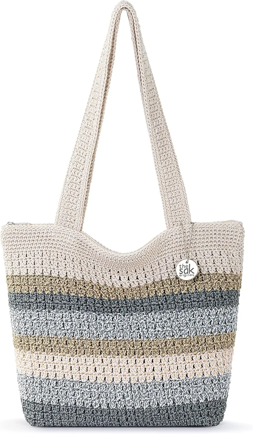 The Sak Casual Classics Tote Bag - Hand Crochet Woman's Purse For Everyday, Travel, Beach Bag - Handbag With Shoulder Straps