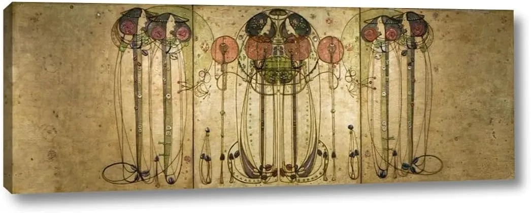 The Wassail by Charles Rennie Mackintosh 6" x 16" Gallery Wrapped Canvas Wall Art Print - Ready to Hang
