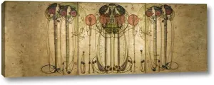 The Wassail by Charles Rennie Mackintosh 6" x 16" Gallery Wrapped Canvas Wall Art Print - Ready to Hang