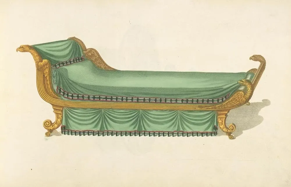 Thomas Sheraton 18x13 Gallery Wrapped Canvas Museum Art Print Titled: Chaise Longue. (1805-1806)